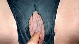 Horny young babe gets fucked in pussy and ass with creampie orgasm.