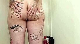 Look at these big natural tits dripping wet with soapy tight pussy.