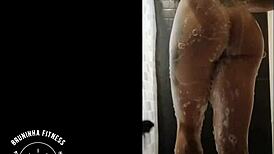 the redhead cowgirl shaves her pussy in the shower, making it smooth and wet