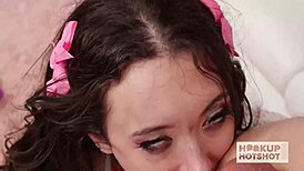 Petite Sage Hunter Feels Intense Addiction to Bryan Gozzling's Hardcore Fucking, Craving Wet Facials and Big Cock