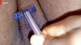 home made shaving turns into outdoor clothes ripping with german roommate