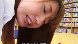 Japanese Student Misaki Asuka Fucked Hard in Library with Uncensored Close-Up Doggystyle Action by Amateur.