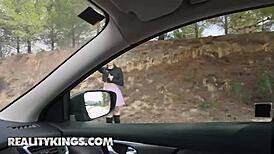 Hey there, Angelique Lapiedra picked up by Xander for a wild street ride!