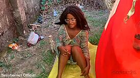 Slutty African Wife Came For Solution And Got Fucked