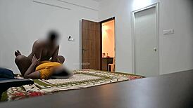 maid gives blowjob and deepthroat while cleaning room