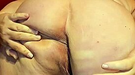 Spread Eagle Pregnant Cougar Shows Shaved Pussy and Ass