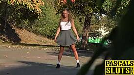 Submissive English slut takes hard pounding with creamy finish