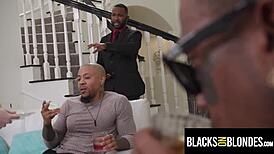 Waitress Hazel Moore gets gangbanged with anal by diners at wild party.