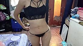 I surprised my husband with thongs to revive our love, but he fucked me hard until my ass hurt.