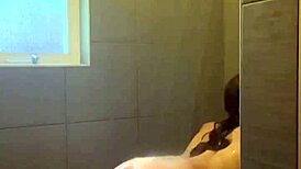 Petite babe Nadia Diamo, twerk that shower slow mo!