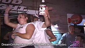 Man, these college girls ripped shirts off to grab cash at the contest!