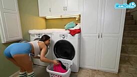 Busty latina caught masturbating! Her step-brother fucks her to orgasm!