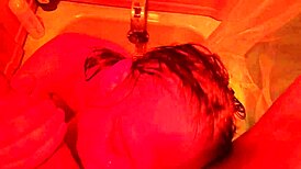 Man, this stranger gags on deep throat in a wild shower! 💦