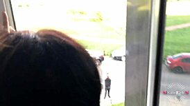 Fucking Skinny Brunette Babe with Neighbors Watching