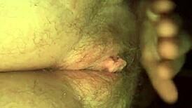 High & masturbating with dildo in solo play