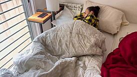 Cute Brunette Half-Sisters Share Tight Pussy With My Cock