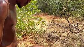 homemade outdoor session leads to juicy creampie in wet pussy with big black cock