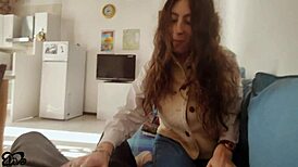 ragazzo begs for blowjob but gets only handjob in kinky amateur game