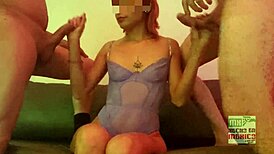 trio with husband cumming six times during video