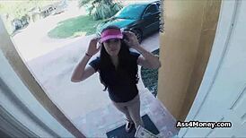 Teen 18+ says, 'Pizza delivery with a blowjob for cash.'