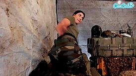 Sexy soldier amateur playing with wet pussy!