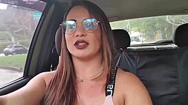 I fulfilled a fan's fetish by teasing with my feet in the car.