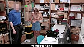 teenlifter - skinny body blonde teen 18+ shoplifter fucked by security guard after search - emma hix wrex oliver