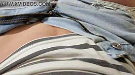 after the game, this cheerleader gets her shaved pussy fingered by the neighbor