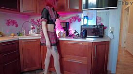 Redhead sucks fat old dude's cock!