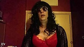 Bisexual Crossdressing Sissy Faggot Loves The Taste Of His Cum Licked From His Hand And Smeard On His Face