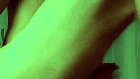 I twist and play with my big pierced cock, showing off the piercing.