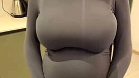 jerking off on stepmom's big milky tits feels so wrong