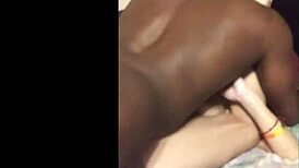 Girl in missionary pounding by big black cock