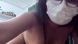 Teacher strips and shows pussy