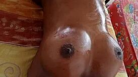 Stunning woman gets her wet pussy worked over during local massage