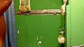 big booty shemale jerking off in casual scene