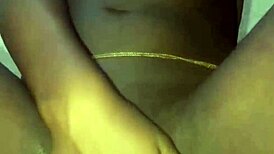 ebony babe indulges in solo masturbation session at home