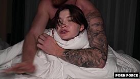 College Teen 18+ Moans in Missionary with Big Cock!