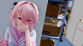 astolfo with monster cock cums after oral and sex