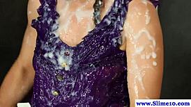 gloryhole bukkake with euro brunette in high def