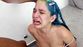 Blonde Latina Big Tits Slut Takes Big Dick Throat Fuck, Ending In Cumshot Facial