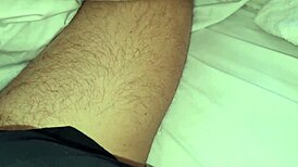 woke up horny in the bedroom, sniffed panties, jerked off, and emptied my big balls with a morning cumshot.