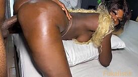 Ebony general bends over for big black cock after missing flight in Abuja