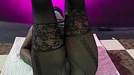 Ebony squirter multiple orgasm with the sex machine?