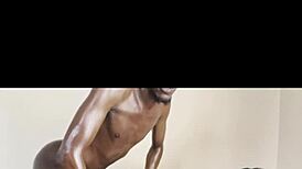 Ebony masseuse bends over for big black cock doggystyle