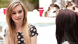 i watch marley brinx and kylie nicole passionately licking each other.