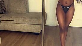 Ebony divine flaunts her fat ass and tits for creampie