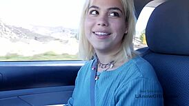 Slutty blonde girl gets penetrated with a big fucking machine