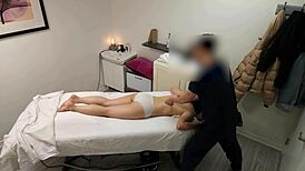 Shy japanese girl cums during special massage