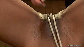 Bound And Anal Hooked Ebony Is Spanked